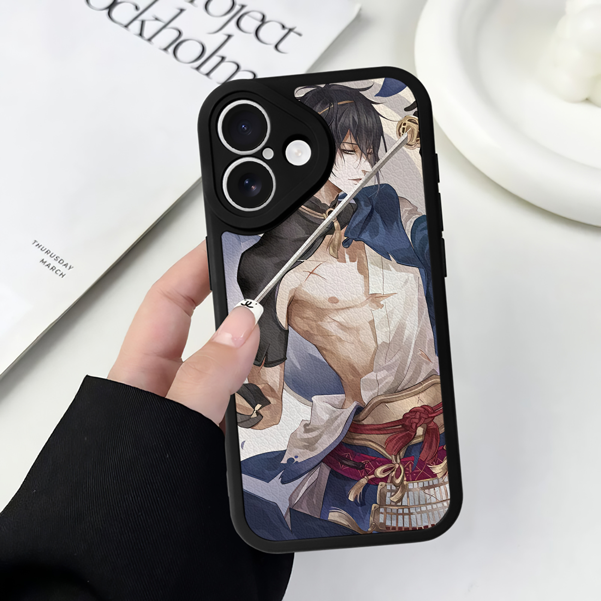 （画像用） 刀剣乱舞 Touken Ranbu 【iPhone 16シリーズ対応】シリコンスマホケース（レザー調） 材質：シリコン